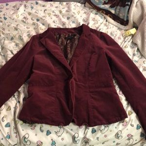 Burgundy blazer jacket